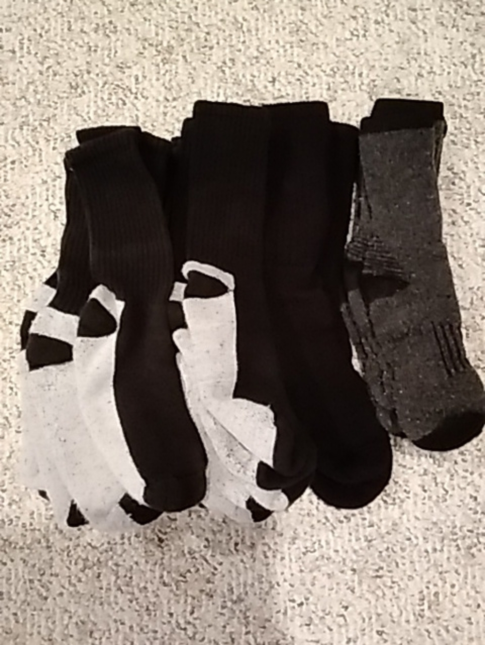 Men’s Black and Gray Athletic Crew Socks - Pack of Performance Pairs
